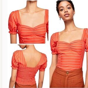 Free People Rose Garden Striped Crop Top